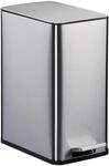 Relaxdays Kosmetikeimer Edelstahl Silber mit Absenkautomatik 10, 38 cm x 18,5 cm x 28