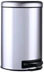 Relaxdays Tretm&uuml;lleimer Stahl Silber Soft-Close 12, 39 cm x 25,5 cm x 33 cm 1,7 kg