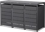 ML-Design M&uuml;lltonnenbox 3Er 240L 196x80x120 cm Anthrazit aus Stahl