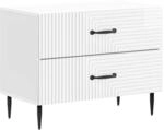 vidaXL Nachttisch Hochglanz Wei&szlig; 62 x 34,5 x 47,5 cm Holzwerkstoff 894779