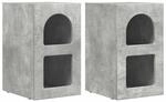 vidaXL Nachttisch 2 Stk Beton Grau 29,5 x 35 x 50 cm Holzwerkstoff 891231