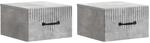 vidaXL Wandmontierter Nachttisch 2 Stk Betongrau 34,5 x 33 x 20 cm 898942