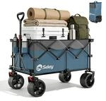 Sekey XXL Plus Bollerwagen Faltbar mit Breiten All-Terrain-R&auml;dern 200KG 200L Blau