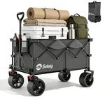 Sekey XXL Plus Bollerwagen Faltbar mit Breiten All-Terrain-R&auml;dern 200KG 200L Grau