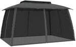 vidaXL Pavillon mit Doppeldach & Netzw&auml;nden Anthrazit 3,93x2,93m Stahl 368452