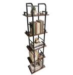Relaxdays Standregal MDF Eisen Vintagebraun mit 5 Ebenen 143 cm x 38 cm x 24 cm