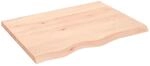 vidaXL Wandregal 80x60x2-4 cm Massivholz Eiche Unbehandelt 363552