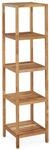 Relaxdays Badregal Walnussholz Natur Freistehend 5 Ablagen 145 cm x 36 cm x 36 cm 4,7