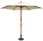 Lex Sonnenschirm &Oslash; 3m Schirm Marktschirm Gartenschirm Holzgestell UV15 Beige