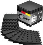 eyepower Fitnessmatte 9-teilig 30 x 30 cm Schwarz