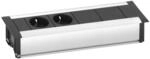 Evoline Frame-Dock Steckdosenleiste Data 2-Fach mit 2 Modulpl&auml;tzen Alu