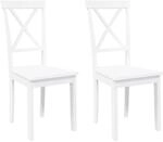 vidaXL Esszimmerst&uuml;hle 2 Stk Wei&szlig; Massivholz Gummibaum 4102407