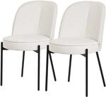 ML-Design Esszimmerst&uuml;hle 2Er Set Beige mit Metallbeine und Stoffbezug