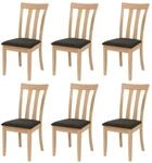 MCW Esszimmerstuhl G46 6er-Set Naturfarbenes Gestell Schwarz