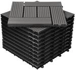 ECD Germany WPC Terrassenfliesen 30x30cm 33er Spar Set Anthrazit Holzoptik