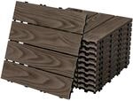 ML-Design WPC Terrassenfliesen 30x30 cm 22 St&uuml;ck Dunkelbraun Holzoptik