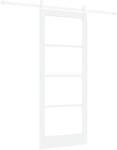 vidaXL Schiebet&uuml;r ORKDAL Wei&szlig; 83 x 202 cm Massivholz Kiefer und Glas 3331914