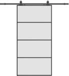 vidaXL Schiebet&uuml;r mit Beschlag Schwarz 102,5x205 cm ESG-Glas 3375861