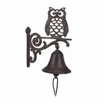 Relaxdays T&uuml;rglocke Gusseisen mit Eule Antik 26,5 cm x 19 cm x 11 cm 1,2 kg