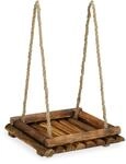 Relaxdays Vogelfutterstation Holz Braun Aufh&auml;ngbar 42 cm x 25 cm x 25 cm 610 g