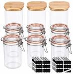 Relaxdays Vorratsgl&auml;ser 9er Set Glas Transparent Luftdicht 1500 ml 500 ml