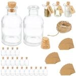 Relaxdays Dekogl&auml;ser 25er Pack Glas Transparent Natur mit Korken Bef&uuml;llbar