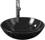 vidaXL Badezimmer Waschbecken mit Wasserhahn Ablaufgarnitur Schwarz 3098453