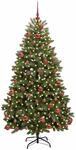 vidaXL K&uuml;nstlicher Weihnachtsbaum Gr&uuml;n 180 cm PVC und Metall 3395685