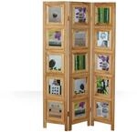 Homestyle4u 3-tlg. Paravent in Braun 93x161 cm 971