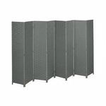 Relaxdays Paravent Holz Grau 8-teilig Faltbar 170 cm x 320 cm x 2 cm