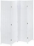 Relaxdays Paravent Holz Wei&szlig; 4-teilig Faltbar 180 cm x 180 cm x 2 cm 5,1 kg