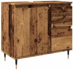 vidaXL Badschrank Altholz-Optik 65x33x60 cm Holzwerkstoff 857223