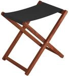 Erst-Holz Klappbarer Holz-Campinghocker XL Normale Sitzh&ouml;he 10-226 Schwarz