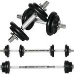 HOMCOM Hantel-Set Verstellbare Dumbbellset Eisen Schwarz 95L x 16B x 16H cm