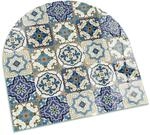 Tulup Glasplatte f&uuml;r Kamin Mosaikmuster mit Blumen Kamin Glasplatte Halbkreis