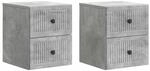 vidaXL Wandmontierter Nachttisch 2 Stk Betongrau 33 x 34,5 x 40 cm 897962