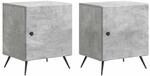 vidaXL Nachttisch 2 Stk Betongrau 43 x 34,5 x 50 cm Holzwerkstoff 895492