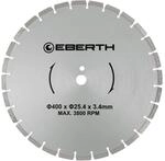EBERTH Diamanttrennscheibe mit 400mm Durchmesser 25,4mm Bohrung 3,4mm St&auml;rke