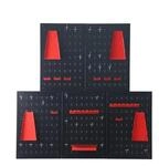 Relaxdays Werkzeuglochwand Stahl Schwarz Rot mit 53-teiligem Zubeh&ouml;r 60 cm x 40 cm x