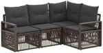 vidaXL Gartensofa-Set 4-Tlg Grau Poly-Rattan 3435704