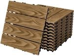 ML-Design WPC Terrassenfliesen 30x30 cm 22 St&uuml;ck Teak in Holzoptik