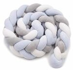 Relaxdays Bettschlange Polyester Grau-Blau Geflochten 220 cm x &oslash; 12 cm 1 kg