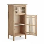 Relaxdays Badschrank Walnussholz Natur Freistehend 82 cm x 40 cm x 29 cm 6,8 kg