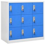 vidaXL Schlie&szlig;fachschrank Hellgrau und Blau 90x45x92,5 cm Stahl Modell 3
