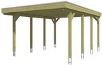 Skan Holz Carport Friesland mit Stahl-Dachplatten 402 cm x 555 cm Gr&uuml;n