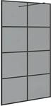 vidaXL Walk-In Duschwand Schwarz 115 x 195 cm Geh&auml;rtetes Glas 42022050