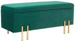 HOMCOM Sitzbank mit Stauraum Samt Holz 100B x 40T x 42H cm