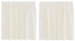 vidaXL Voile Vorh&auml;nge mit Stangentaschen 2 Stk Creme 4102176