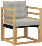 vidaXL Outdoor-Sofa Massives Akazienholz und Textilene Wei&szlig; 3439029