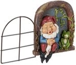 Relaxdays Wichtelfenster Polyresin Bunt Frostsicher 17 x 12 x 4,5 cm 0,6 kg